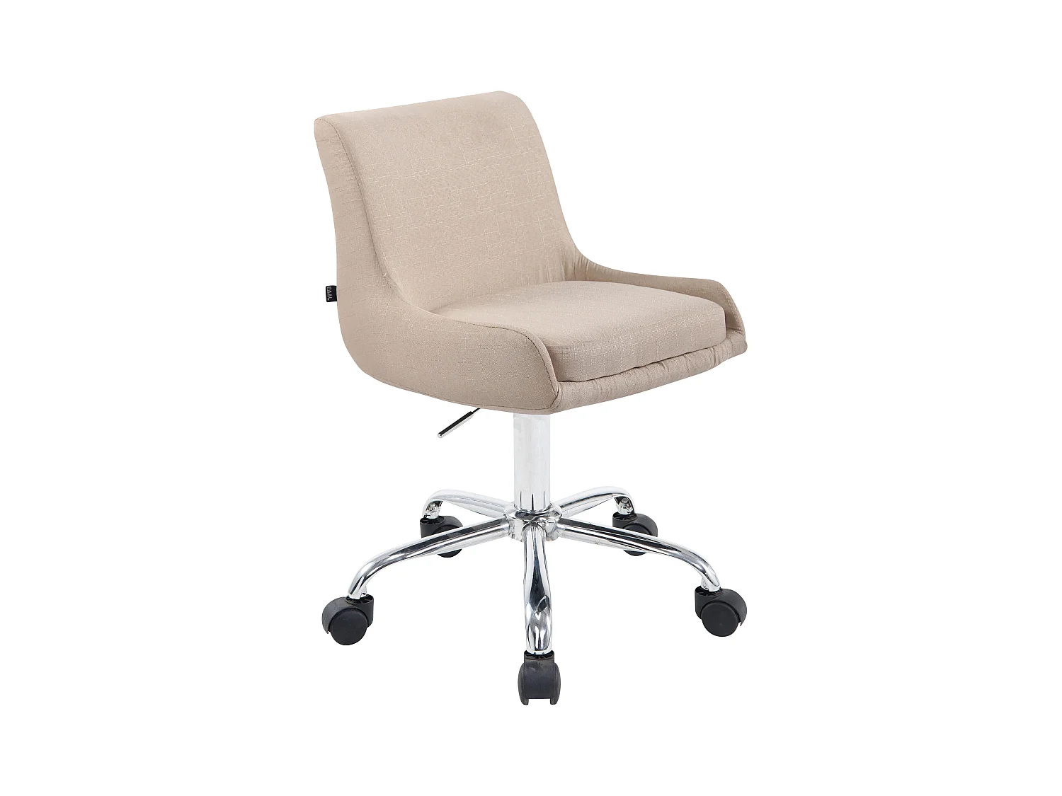 Tabouret de bureau - Tissu & Métal chromé - Crème - Club