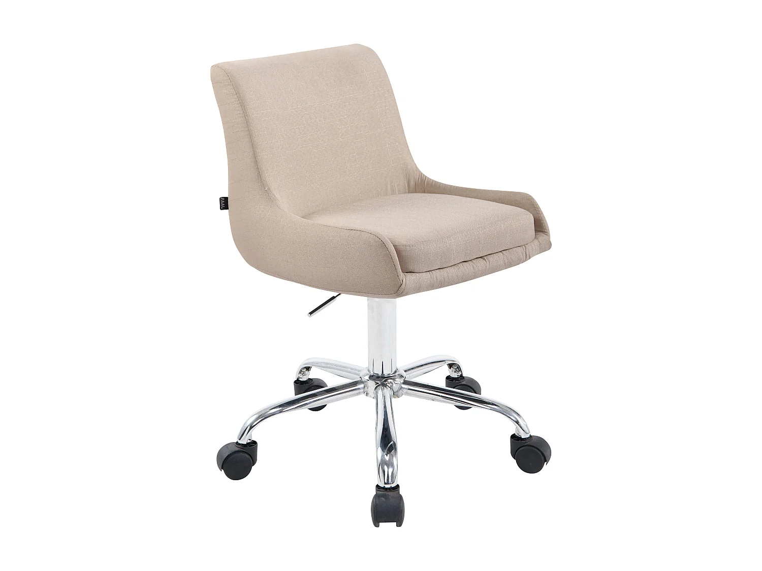 Bürohocker - Stoff & Metall in Chromoptik - creme - Club