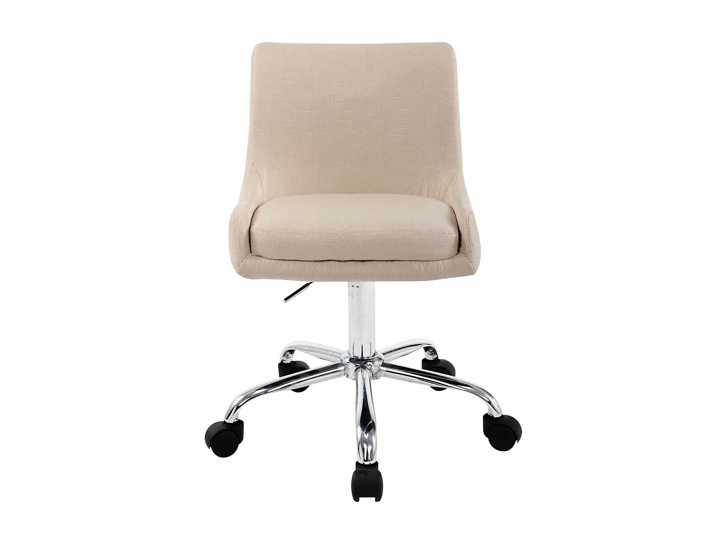 Bürohocker - Stoff & Metall in Chromoptik - creme - Club