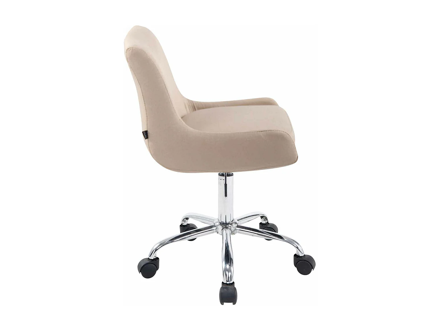 Bürohocker - Stoff & Metall in Chromoptik - creme - Club