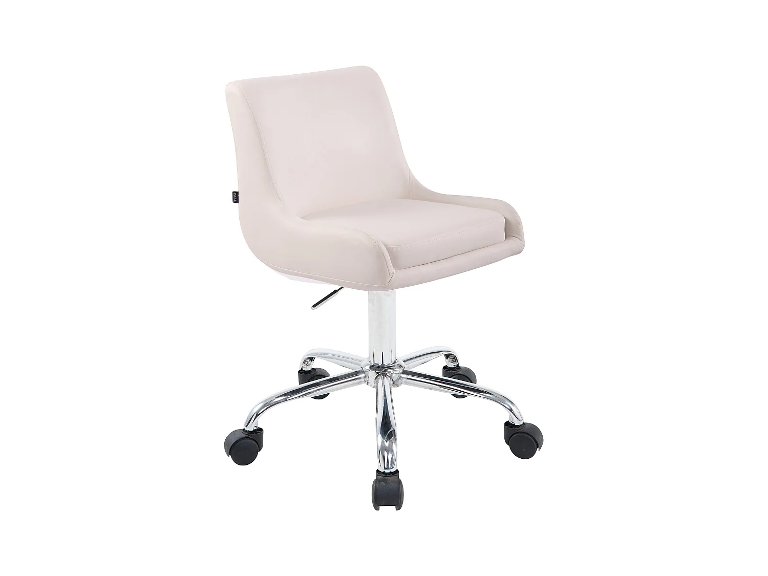 Tabouret de bureau - Similicuir & Métal chromé - Blanc - Club