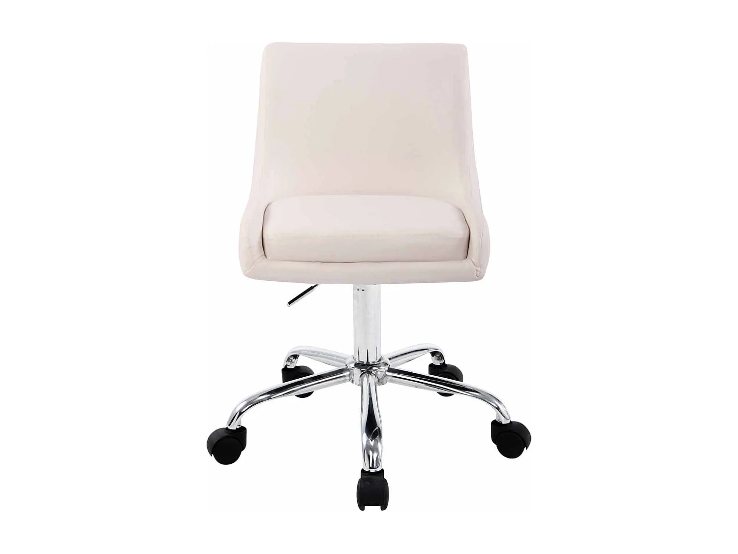 Bürohocker - Kunstleder & Metall in Chromoptik - weiß - Club