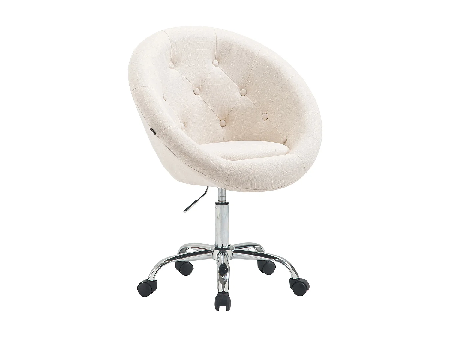 Tabouret de bureau - Tissu & Métal chromé - Crème - London V2 Stoff