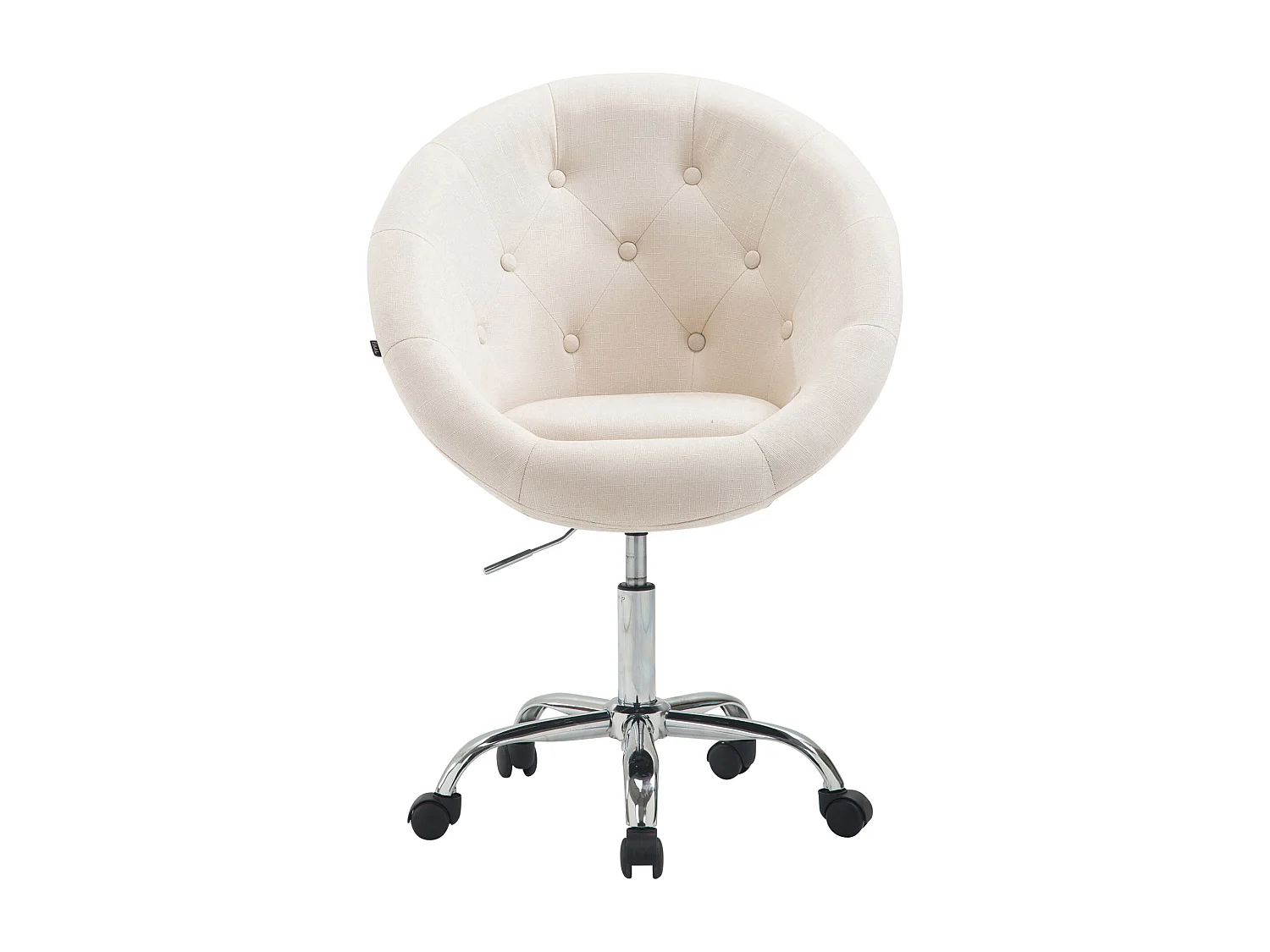 Tabouret de bureau - Tissu & Métal chromé - Crème - London V2 Stoff