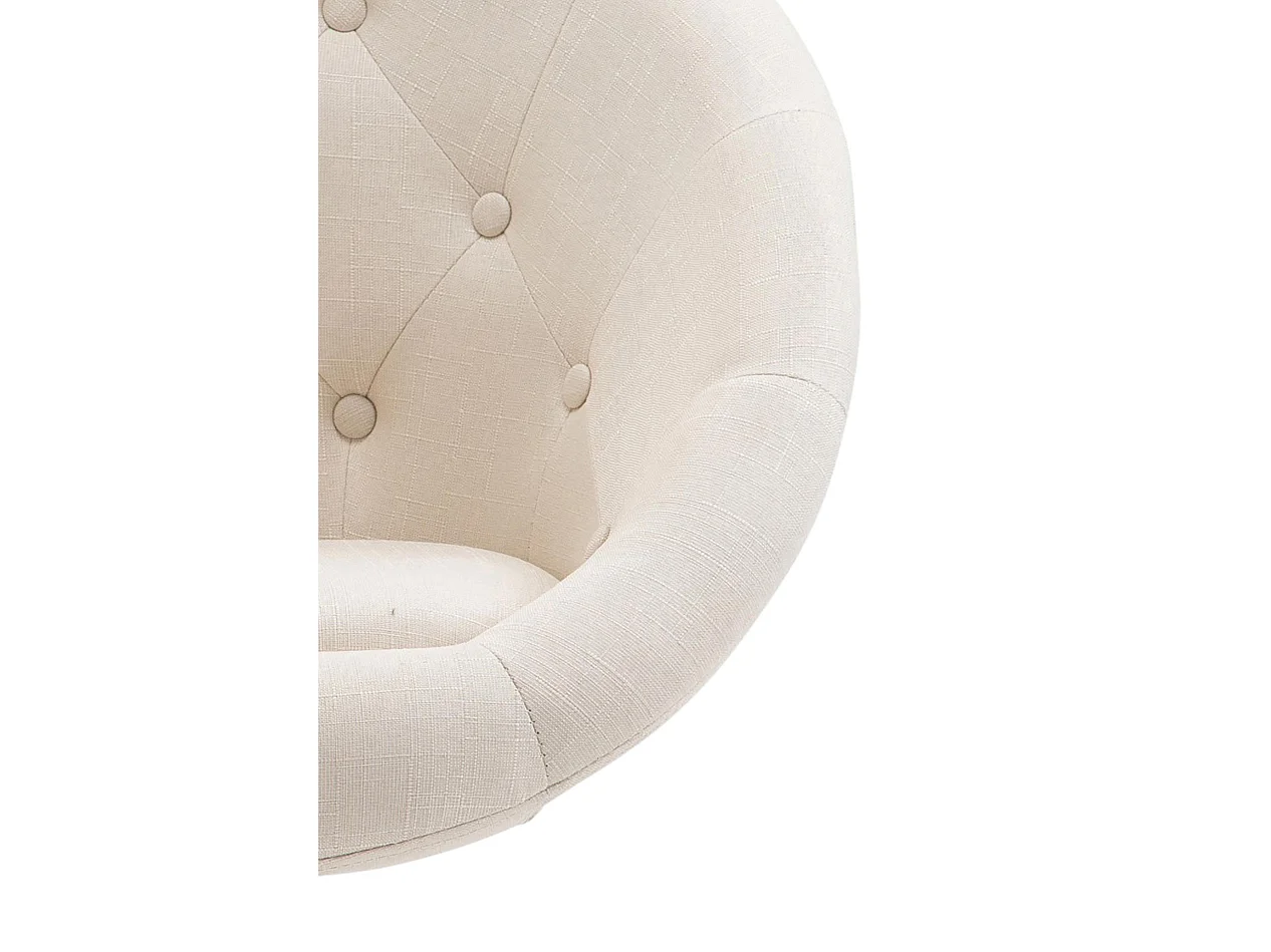 Tabouret de bureau - Tissu & Métal chromé - Crème - London V2 Stoff