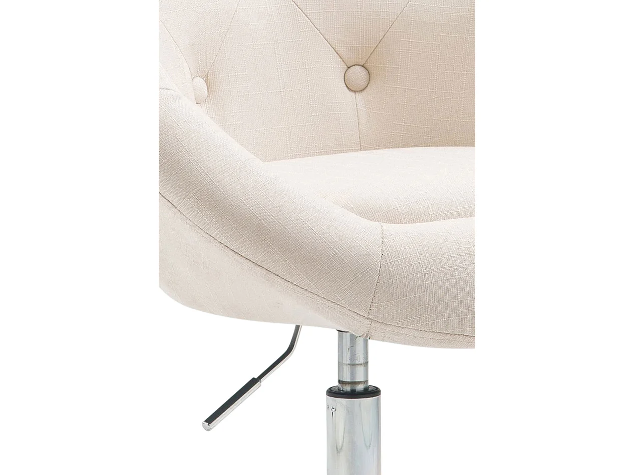 Tabouret de bureau - Tissu & Métal chromé - Crème - London V2 Stoff