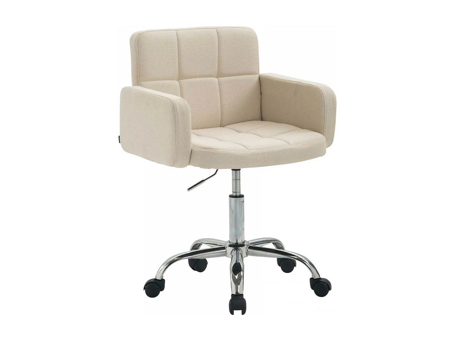 Bürohocker - Stoff & Metall in Chromoptik - creme - Los Angeles