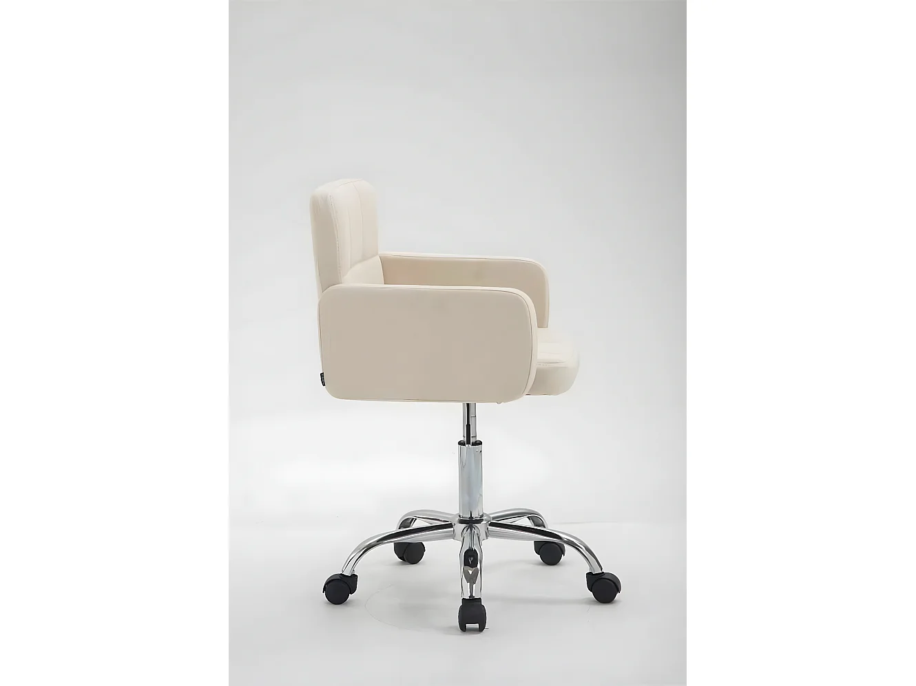 Bürohocker - Stoff & Metall in Chromoptik - creme - Los Angeles