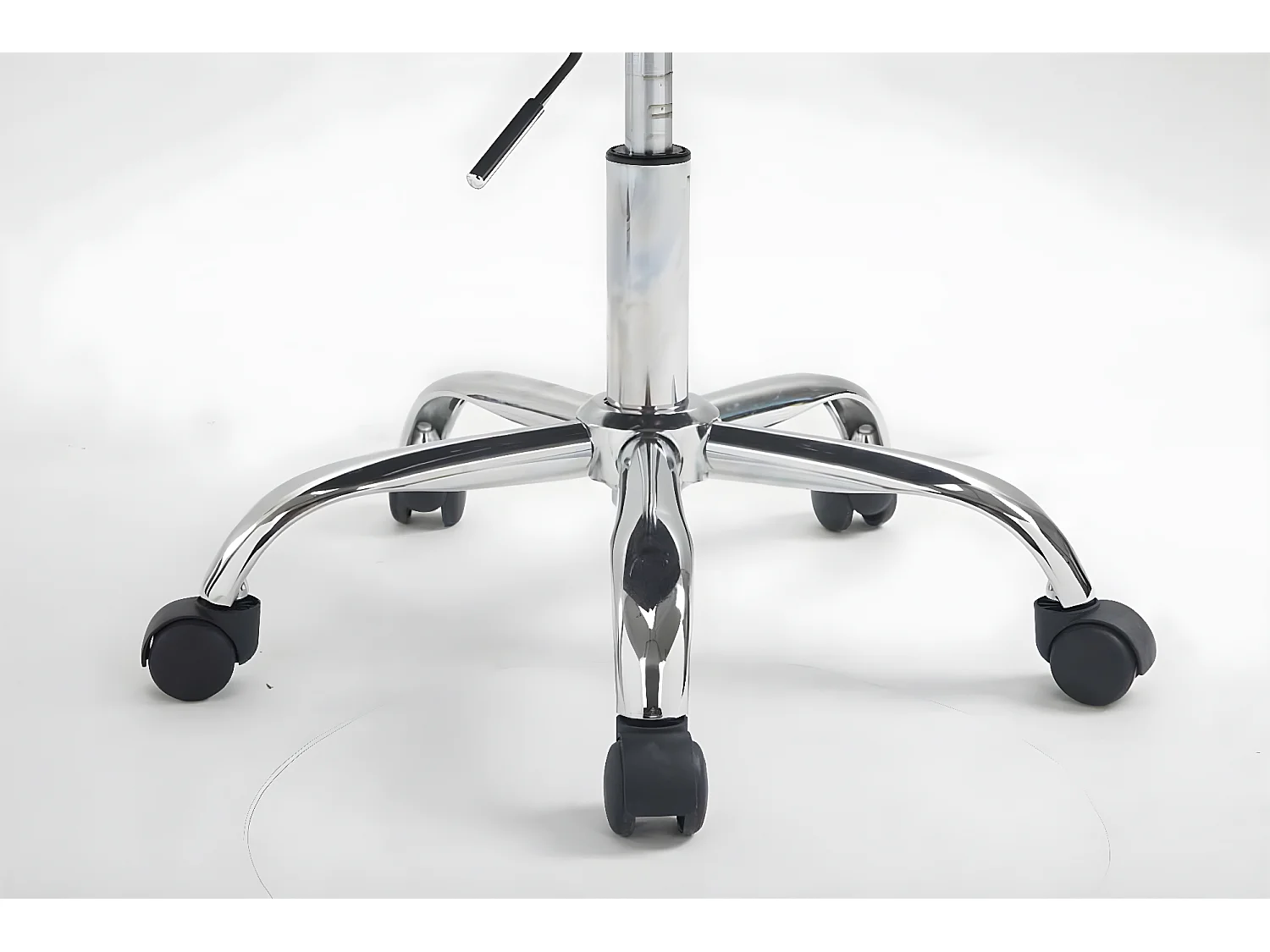 Bürohocker - Stoff & Metall in Chromoptik - creme - Los Angeles