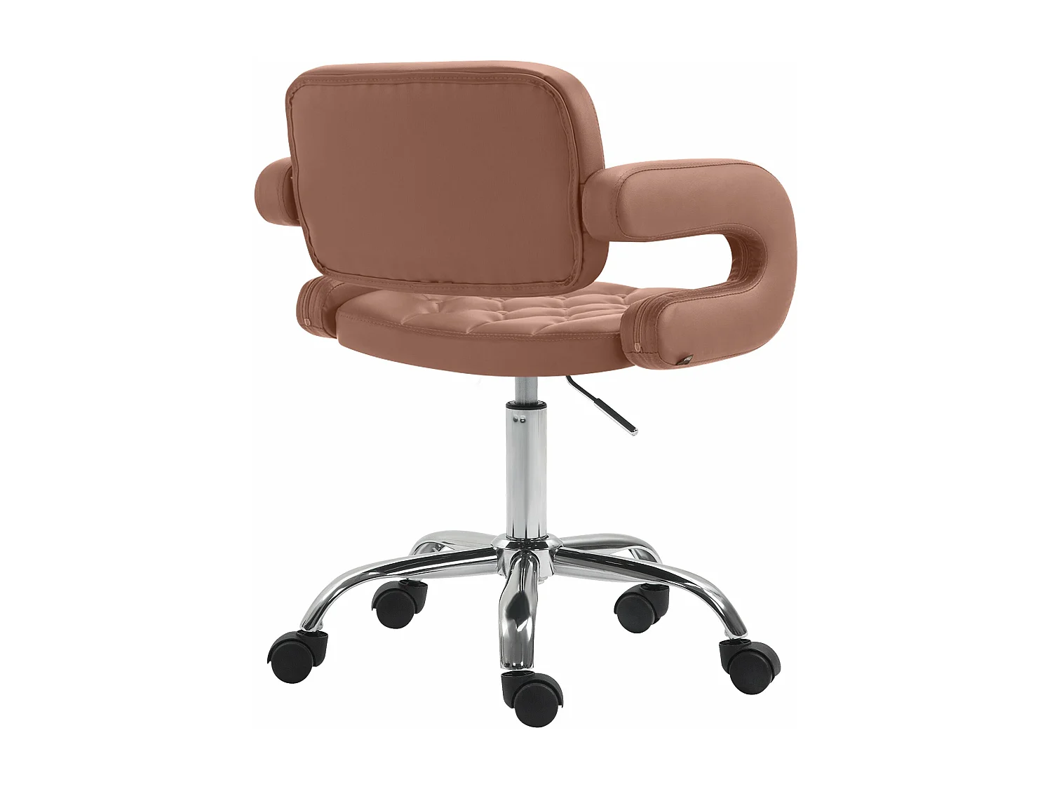 Chaise de bureau - Similicuir & Métal chromé - Cognac - Dublin