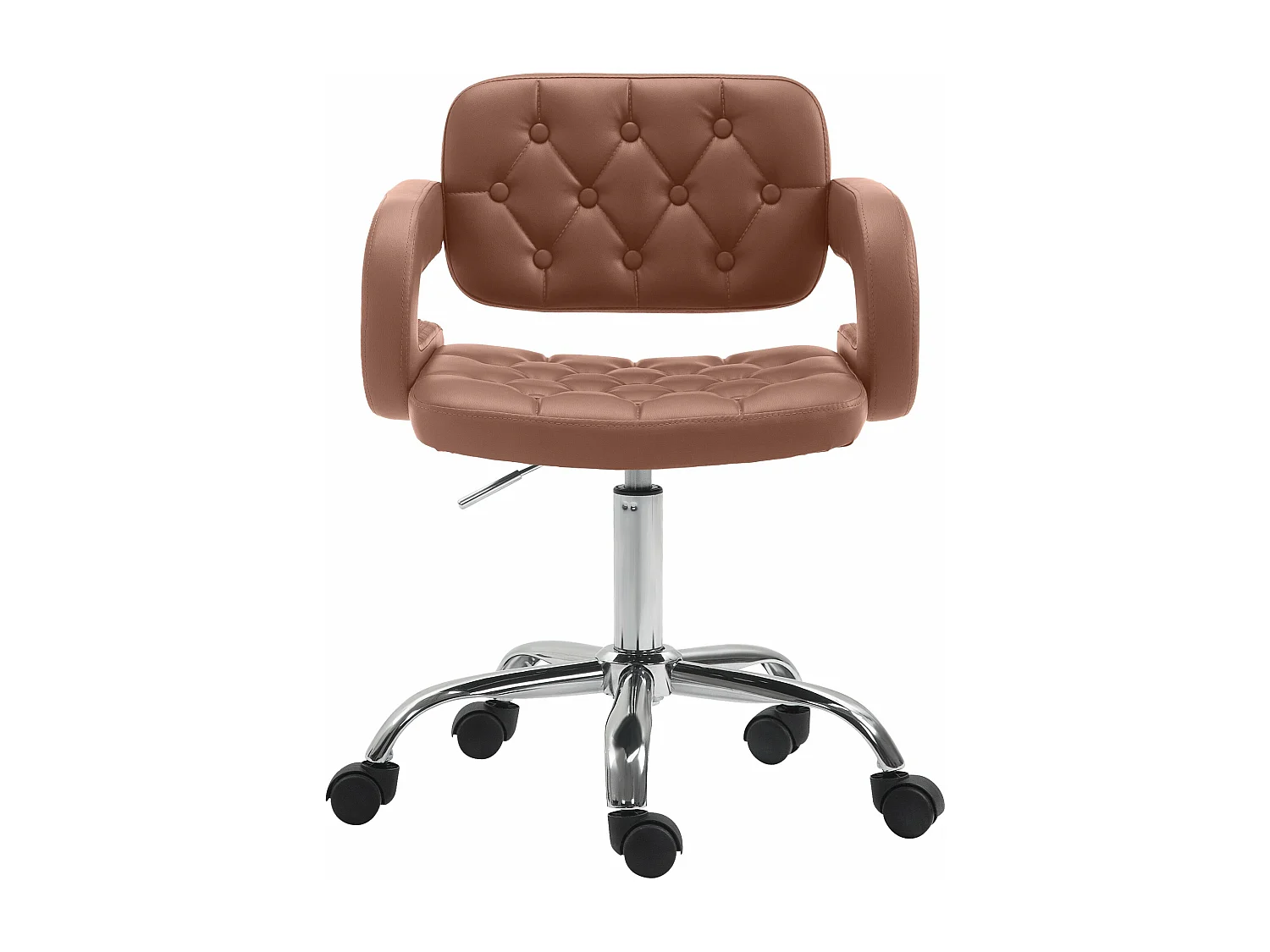 Chaise de bureau - Similicuir & Métal chromé - Cognac - Dublin