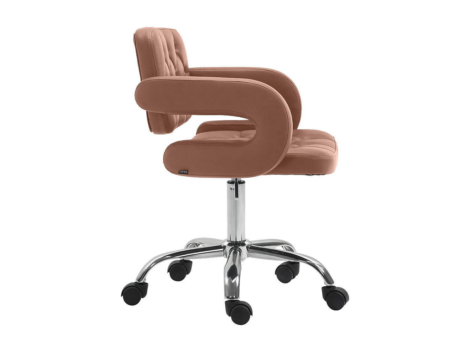 Chaise de bureau - Similicuir & Métal chromé - Cognac - Dublin