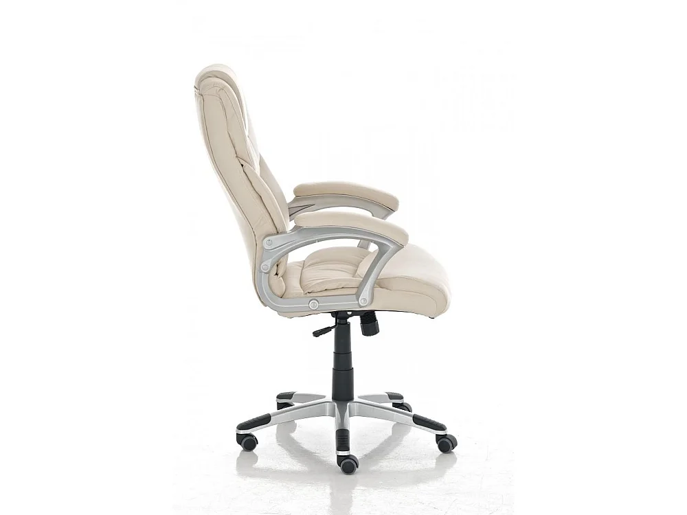 Chaise de bureau - Similicuir & Plastique - Crème - Texas