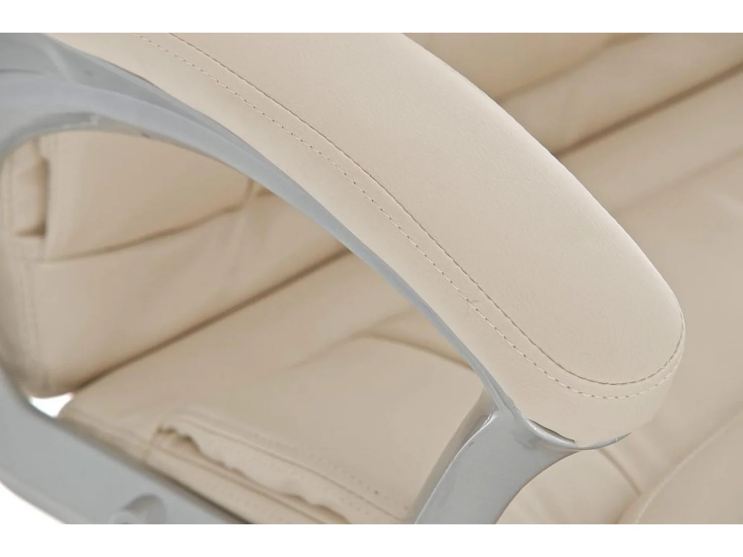 Chaise de bureau - Similicuir & Plastique - Crème - Texas