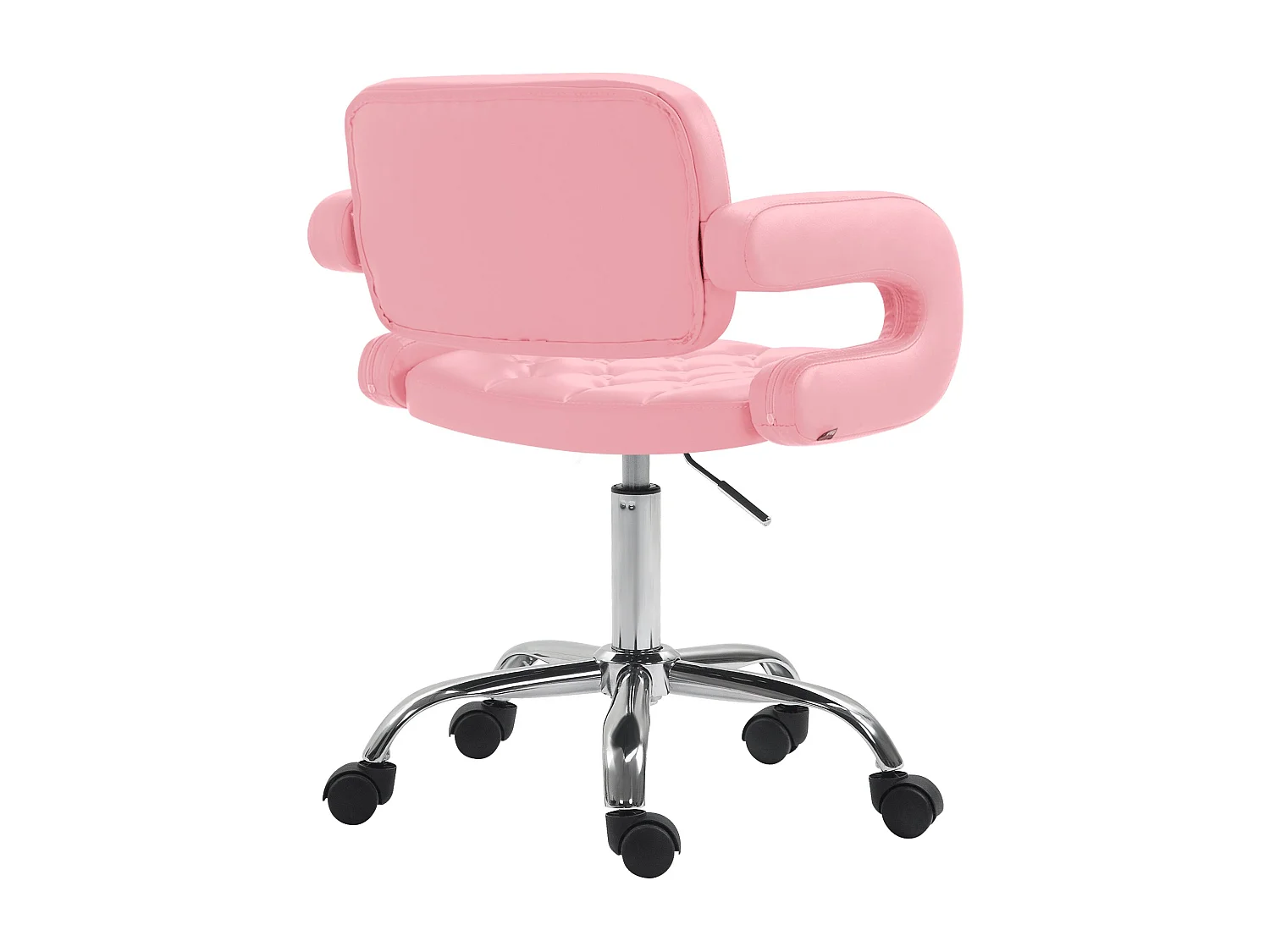 Chaise de bureau - Similicuir & Métal chromé - Rose - Dublin