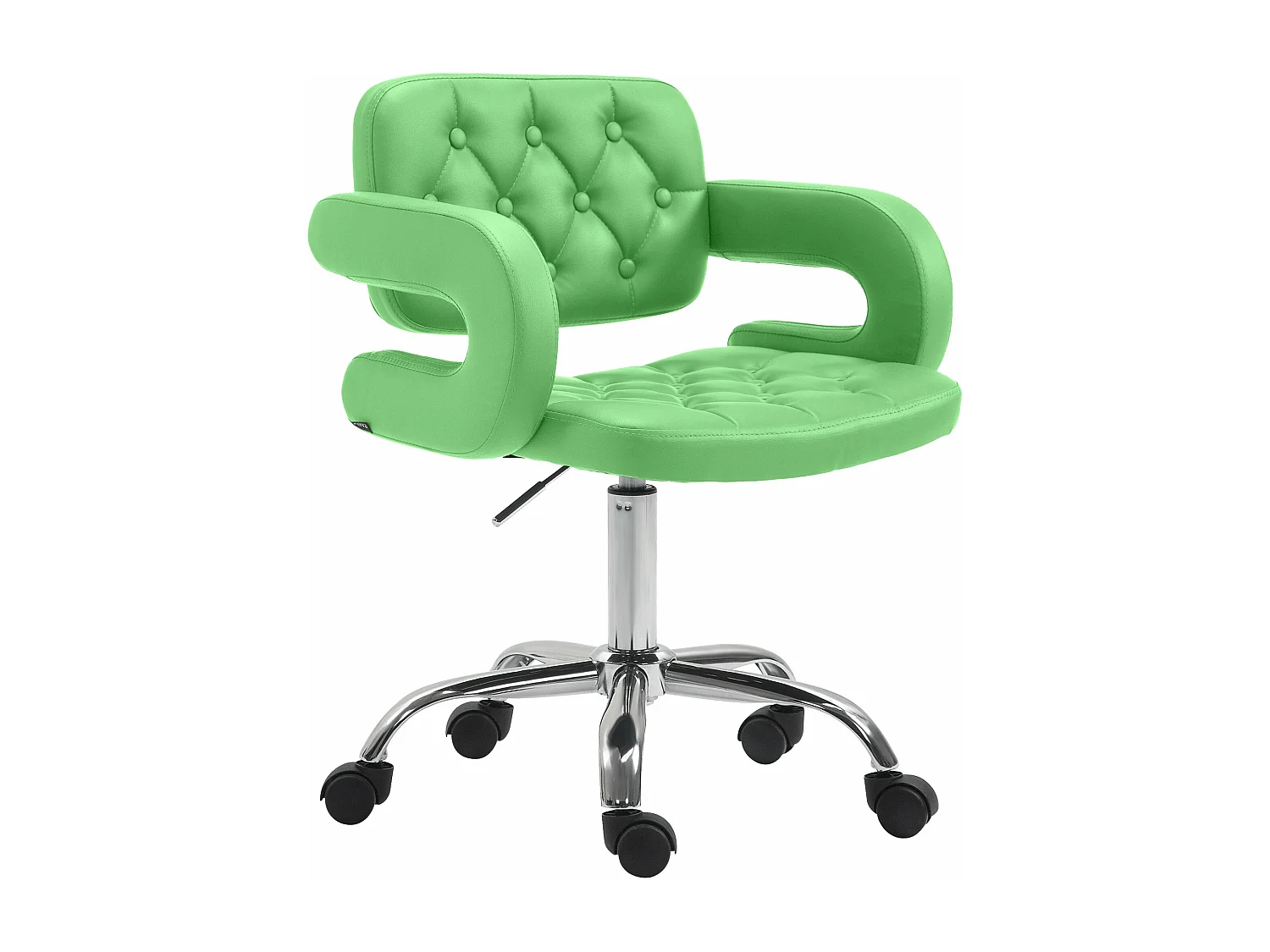 Bürostuhl - Kunstleder & Metall in Chromoptik - grün - Dublin