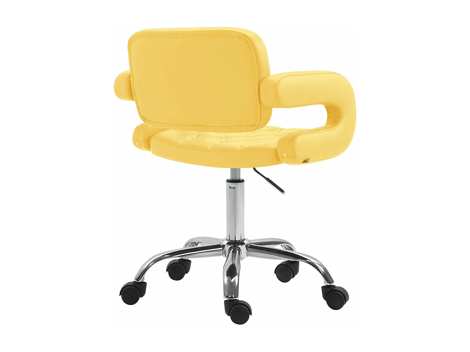 Chaise de bureau - Similicuir & Métal chromé - Jaune - Dublin