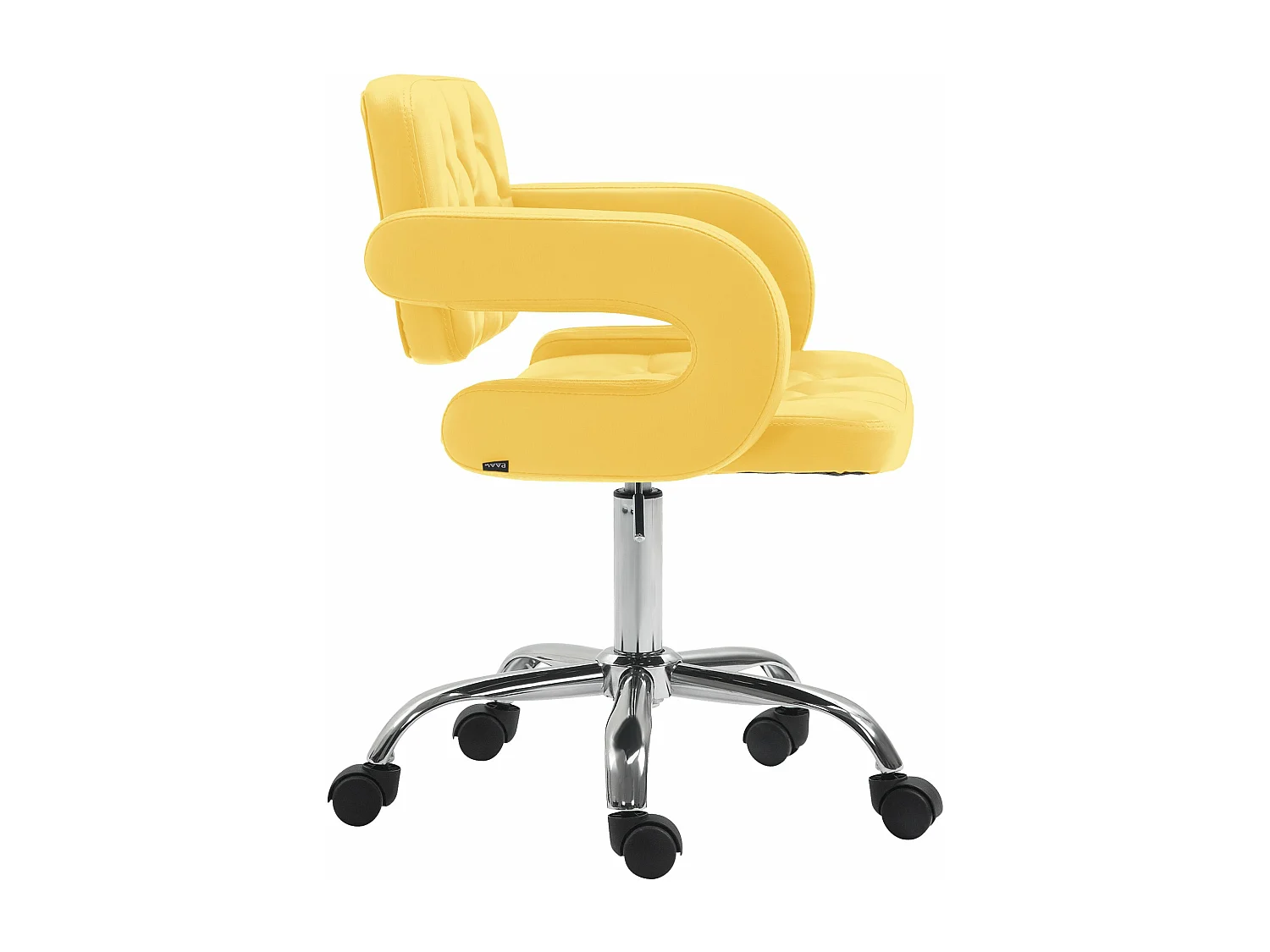 Chaise de bureau - Similicuir & Métal chromé - Jaune - Dublin