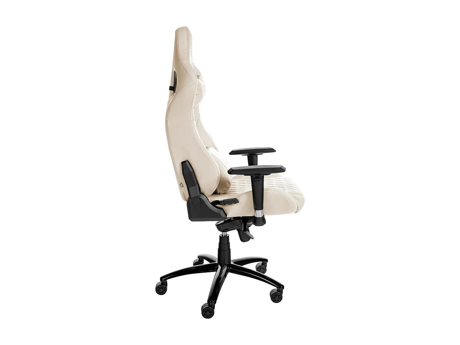 Chaise de bureau - Véritable cuir & Antique clair - Crème - Keren