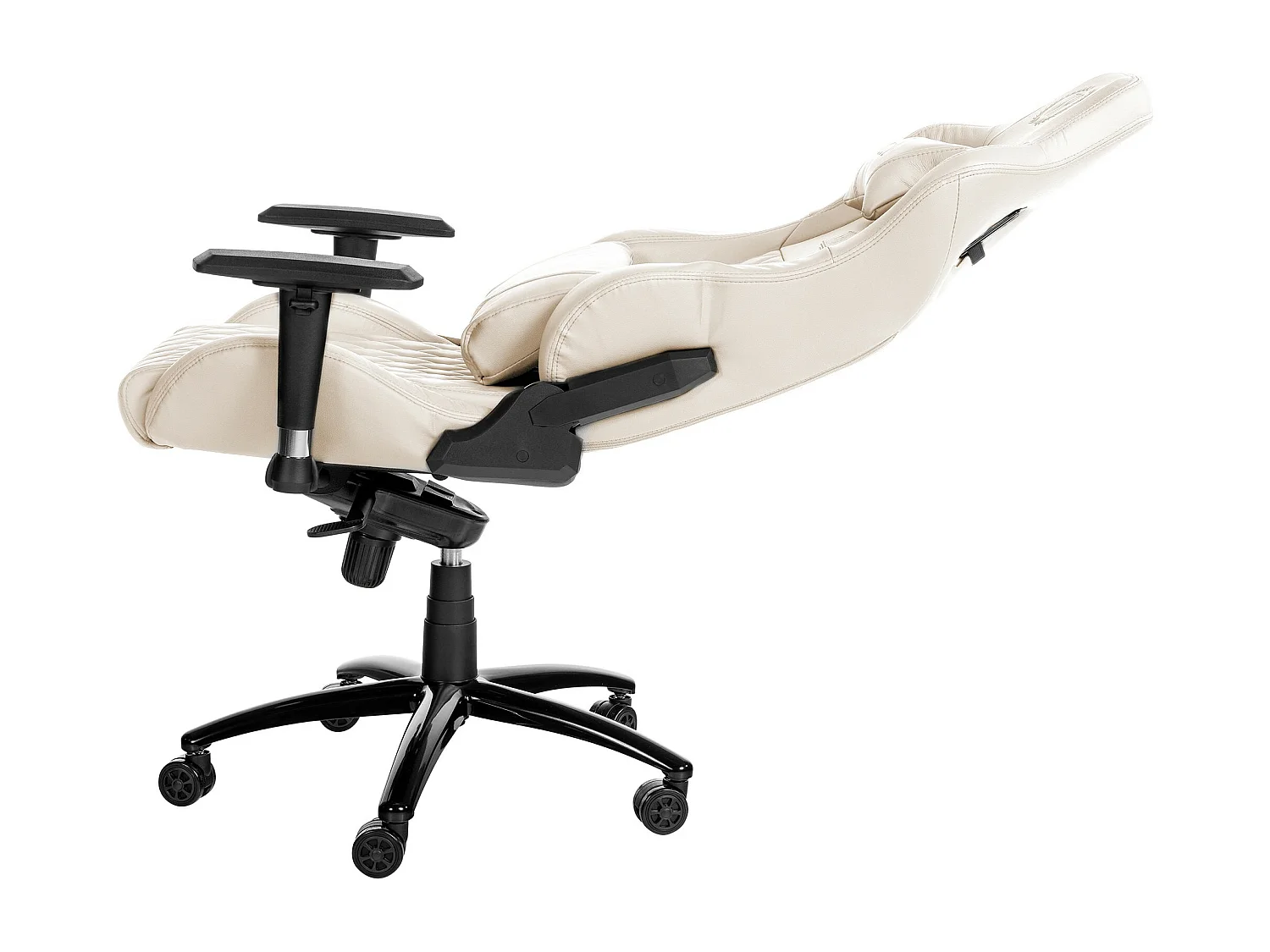 Chaise de bureau - Véritable cuir & Antique clair - Crème - Keren