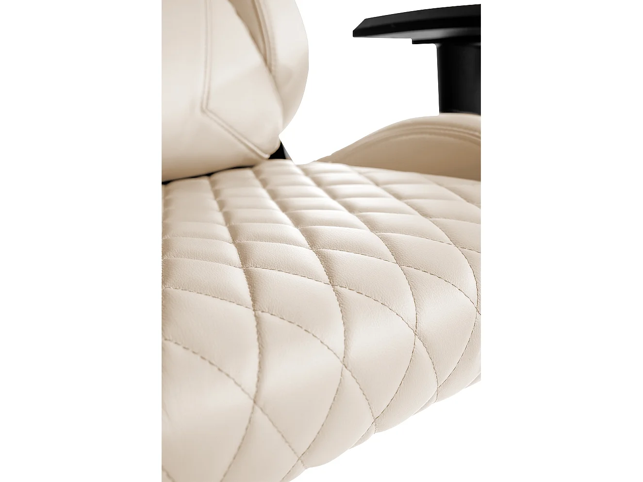 Chaise de bureau - Véritable cuir & Antique clair - Crème - Keren