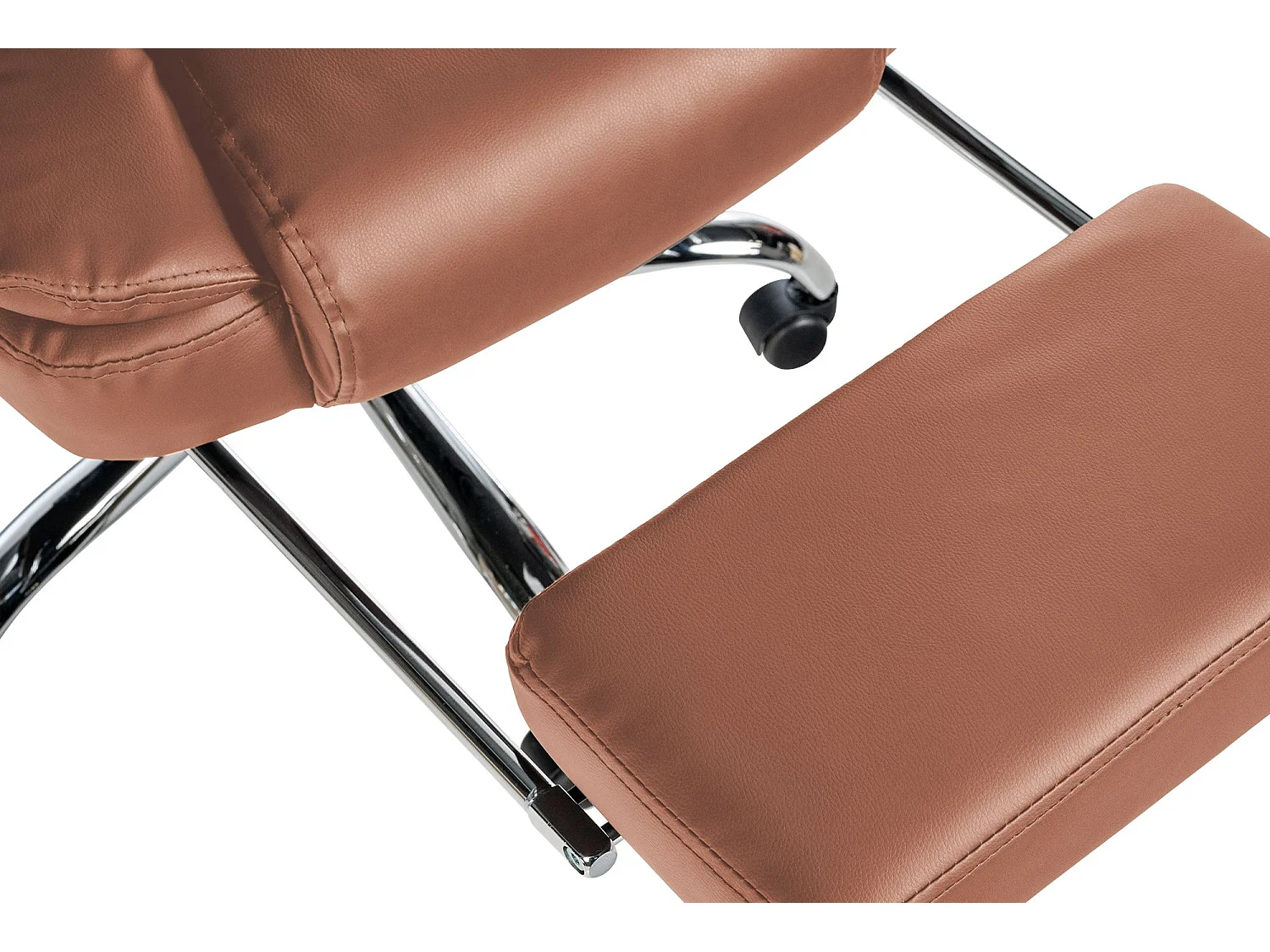 Chaise de bureau - Similicuir & Métal chromé - Marron clair - Oxygen