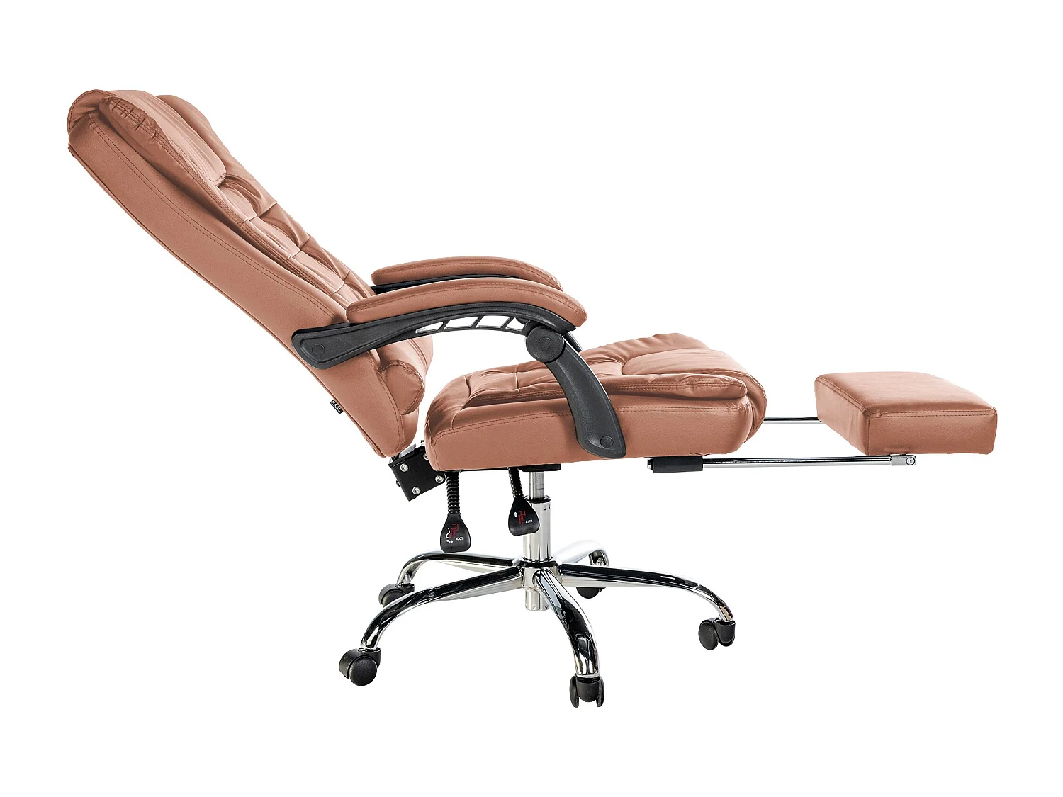 Chaise de bureau - Similicuir & Métal chromé - Marron clair - Oxygen