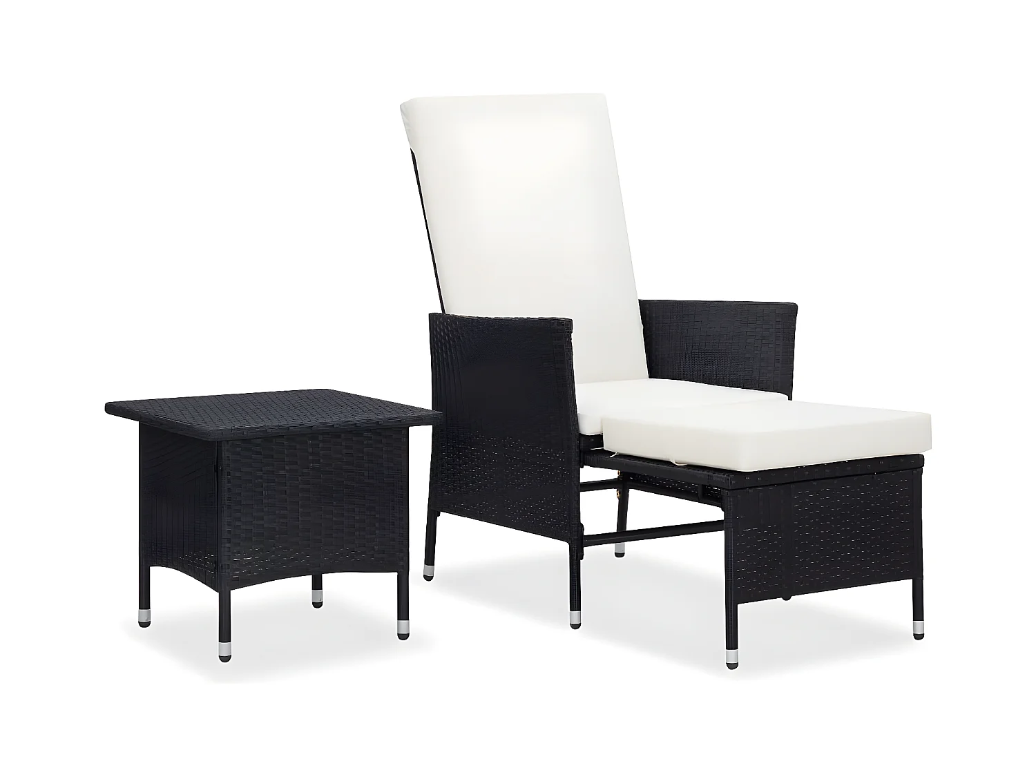 Salon de jardin 2 pcs avec coussins Résine tressée Noir 2