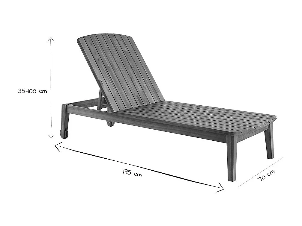 Bains de soleil en bois massif (lot de 2) CANOPEE