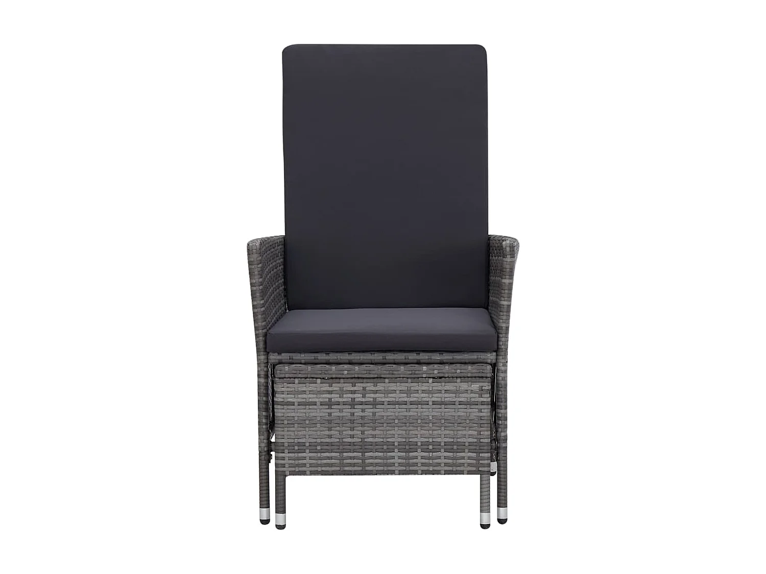 Salon de jardin 2 pcs avec coussins Résine tressée Gris 6