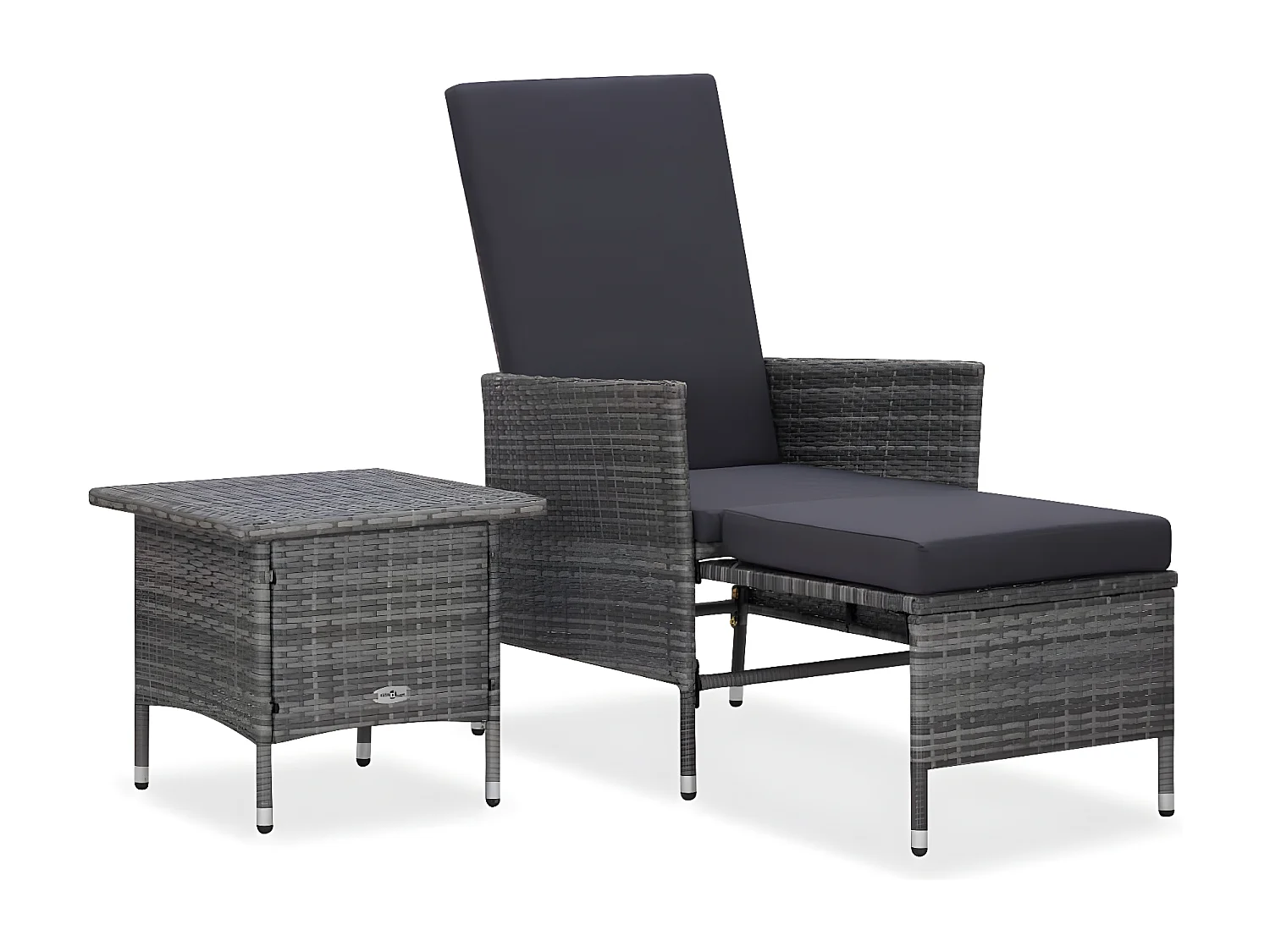 Salon de jardin 2 pcs avec coussins Résine tressée Gris 6