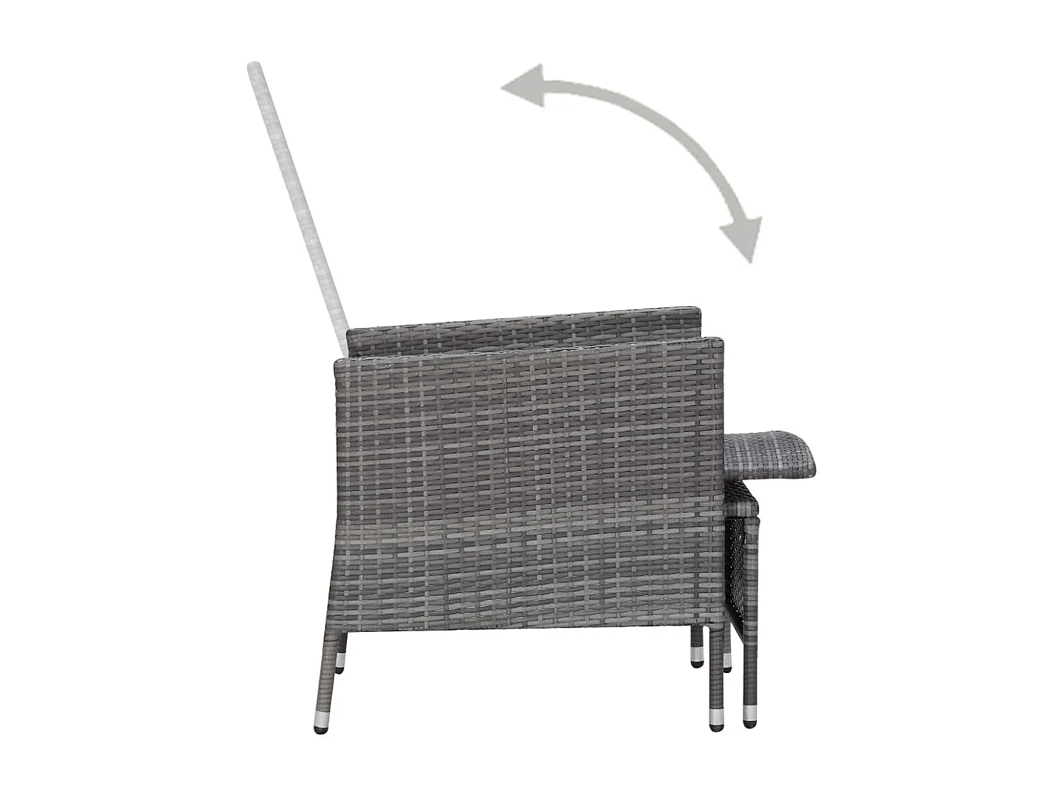 Salon de jardin 2 pcs avec coussins Résine tressée Gris 6