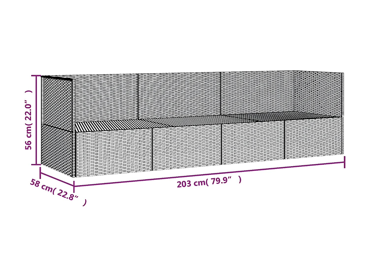 Lit de salon d'extérieur avec coussins Gris Résine tressée