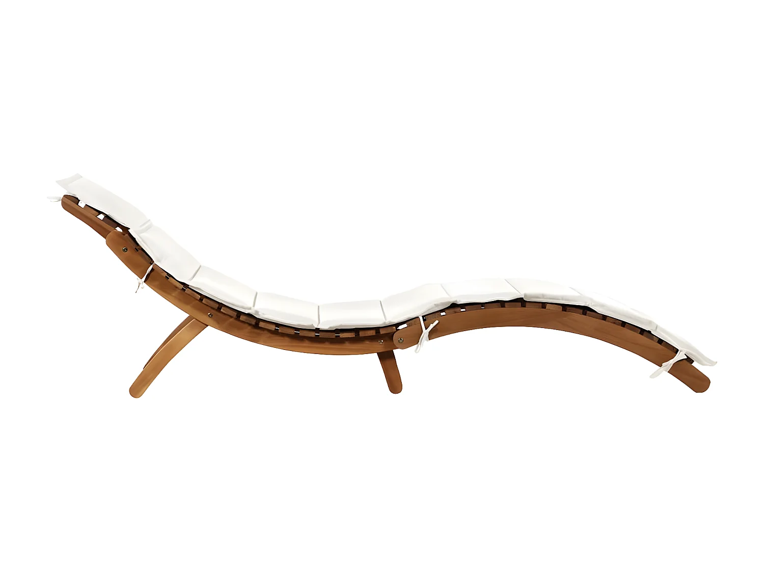 Chaises longues et coussins 2pcs Crème blanc Bois massif acacia