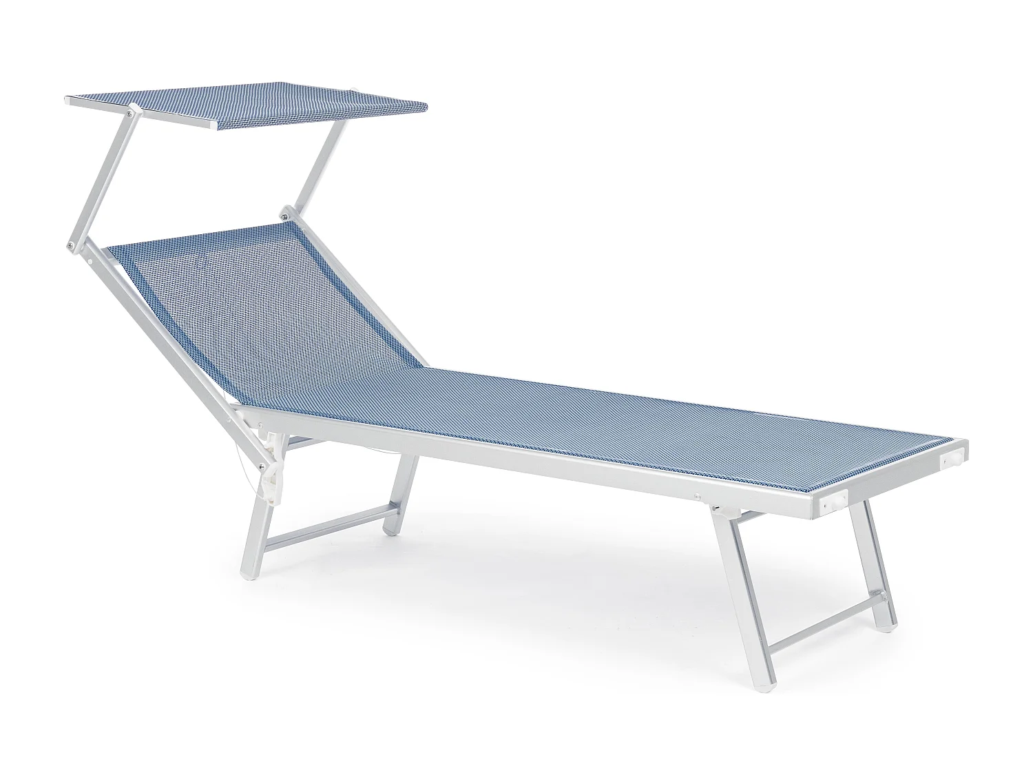 Chaise longue pliante en aluminium bleu Jorgia - Lot de 2