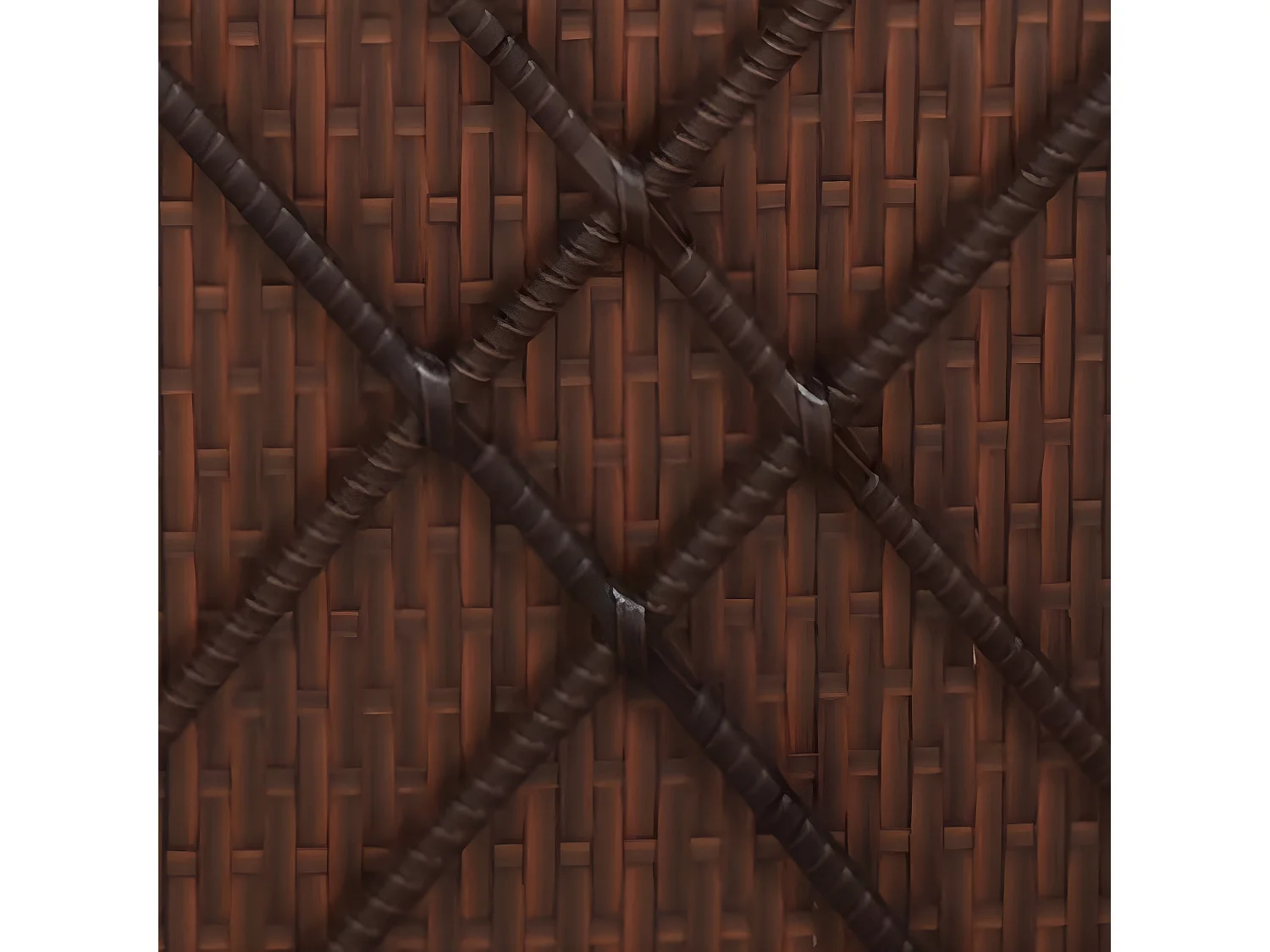 Transat convertible avec coussins Résine tressée Marron