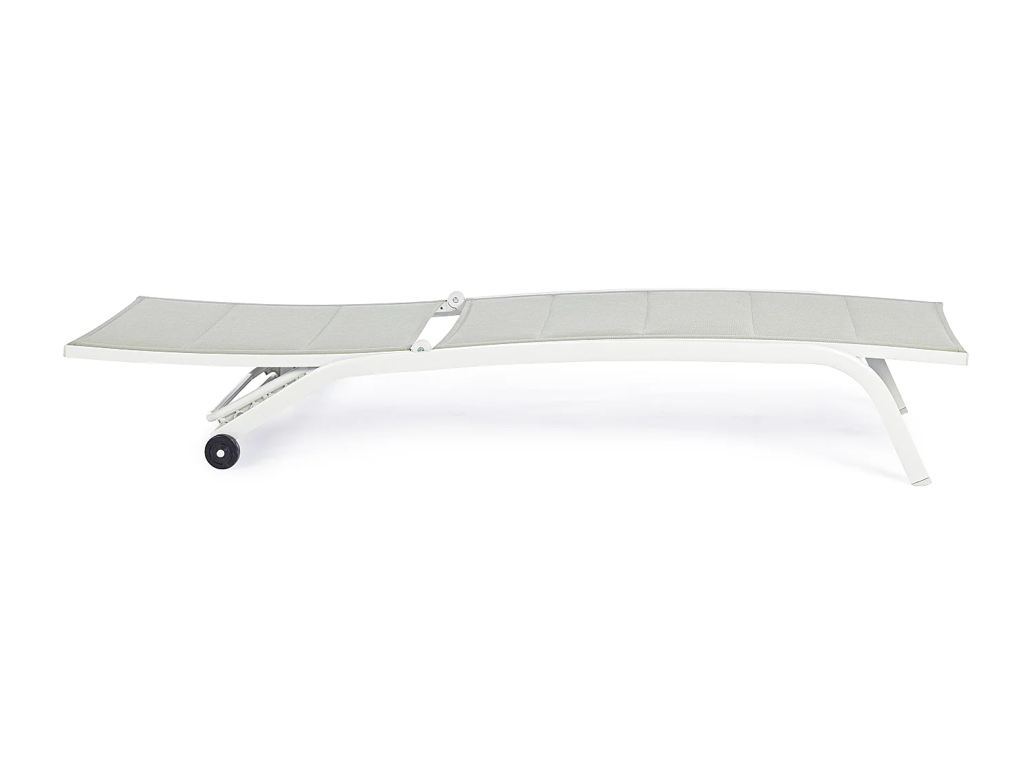 Chaise longue en aluminium blanc et gris Chloé - Lot de 4