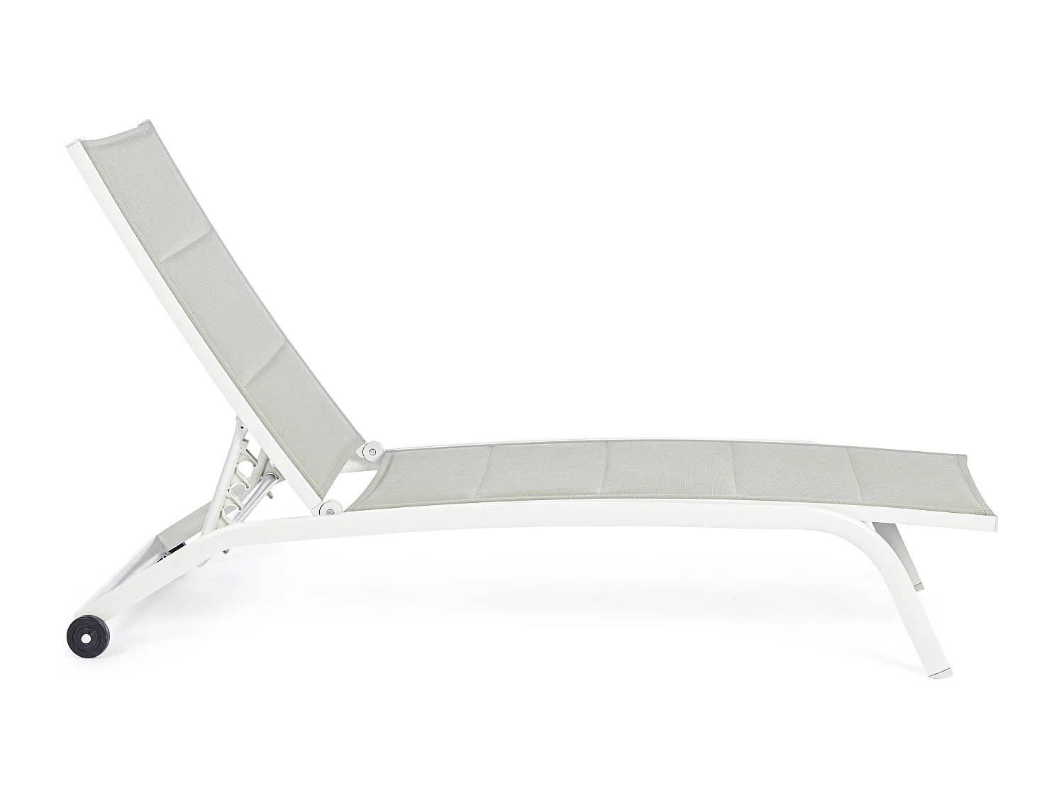 Chaise longue en aluminium blanc et gris Chloé - Lot de 4