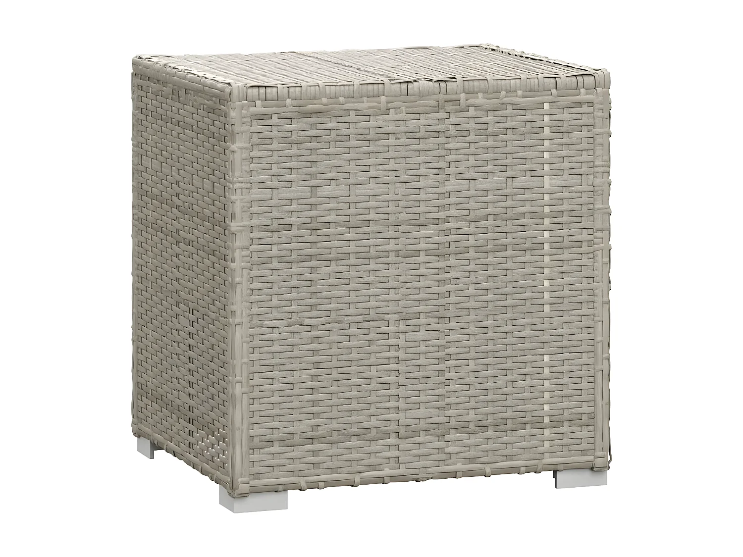 Set chaise longue et table tissu et résine tressée gris Viali