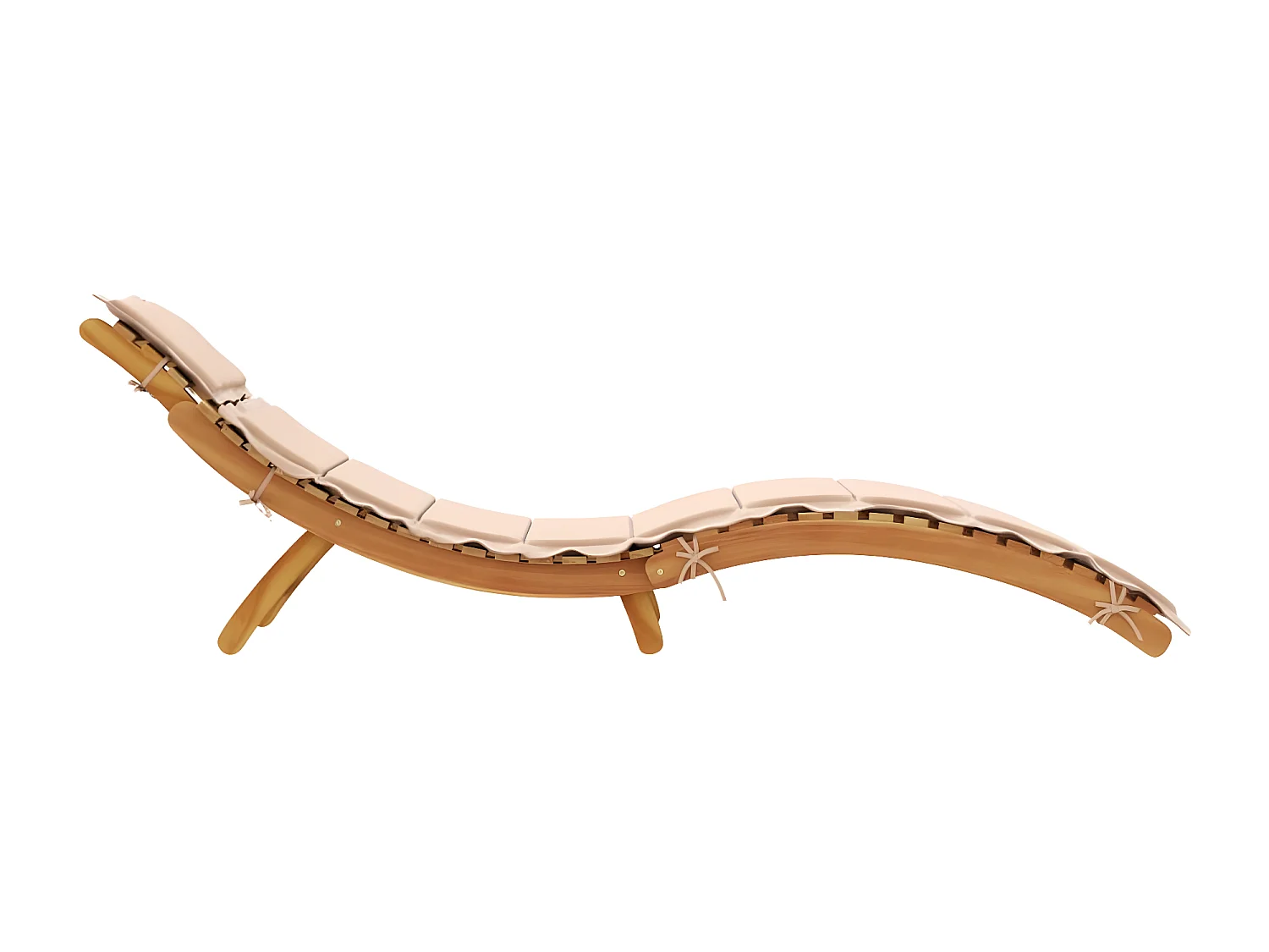 Chaises longues avec coussins lot de 2 beige bois massif acacia