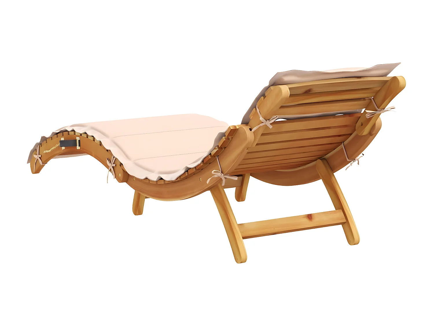 Chaises longues avec coussins lot de 2 beige bois massif acacia