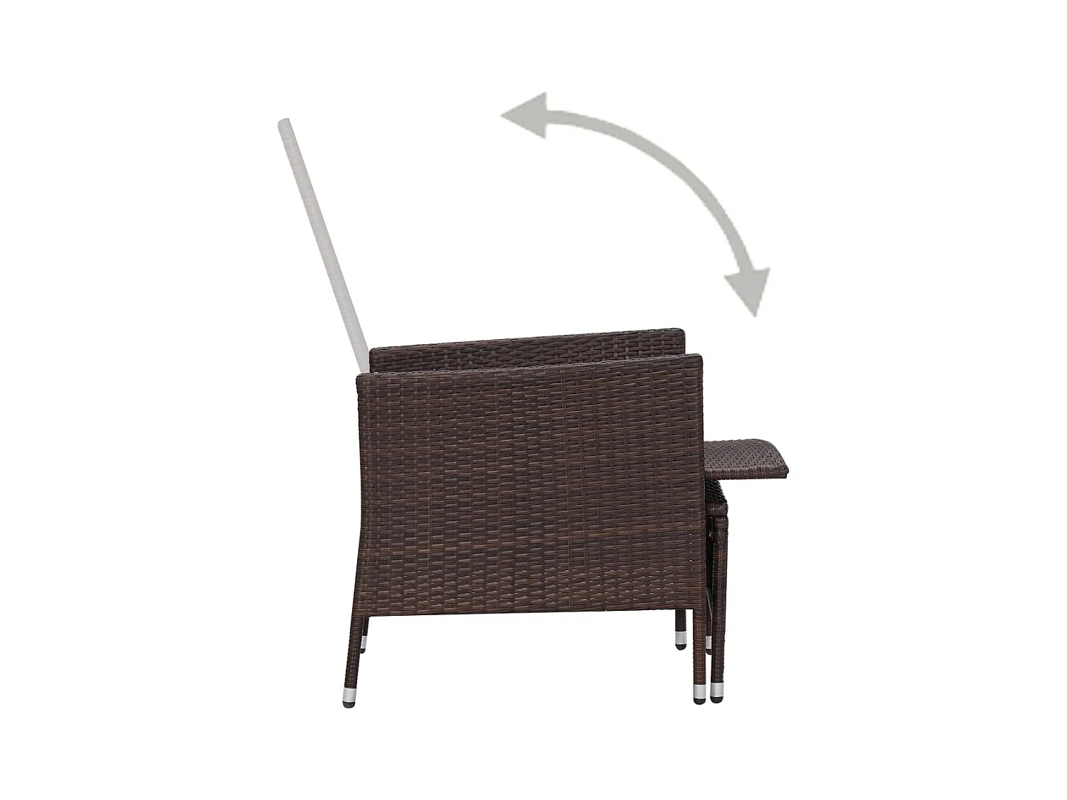 Salon de jardin 2 pcs avec coussins Résine tressée Marron 3