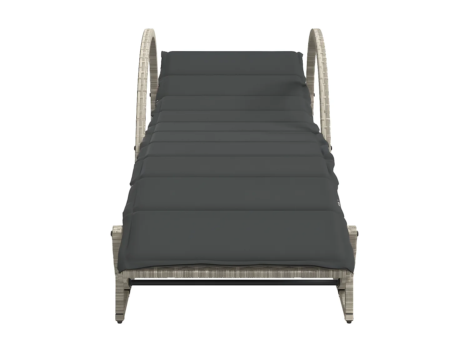 Chaises longues lot de 2 avec table gris clair résine tressée