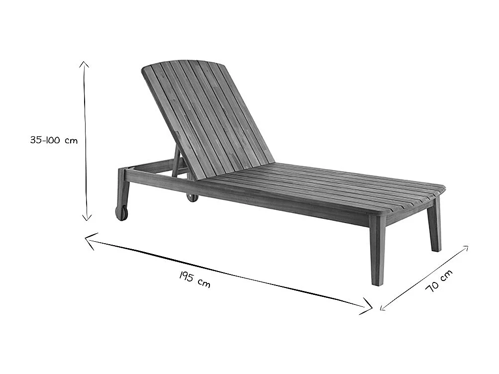 Tumbona de madera de acacia maciza CANOPEE
