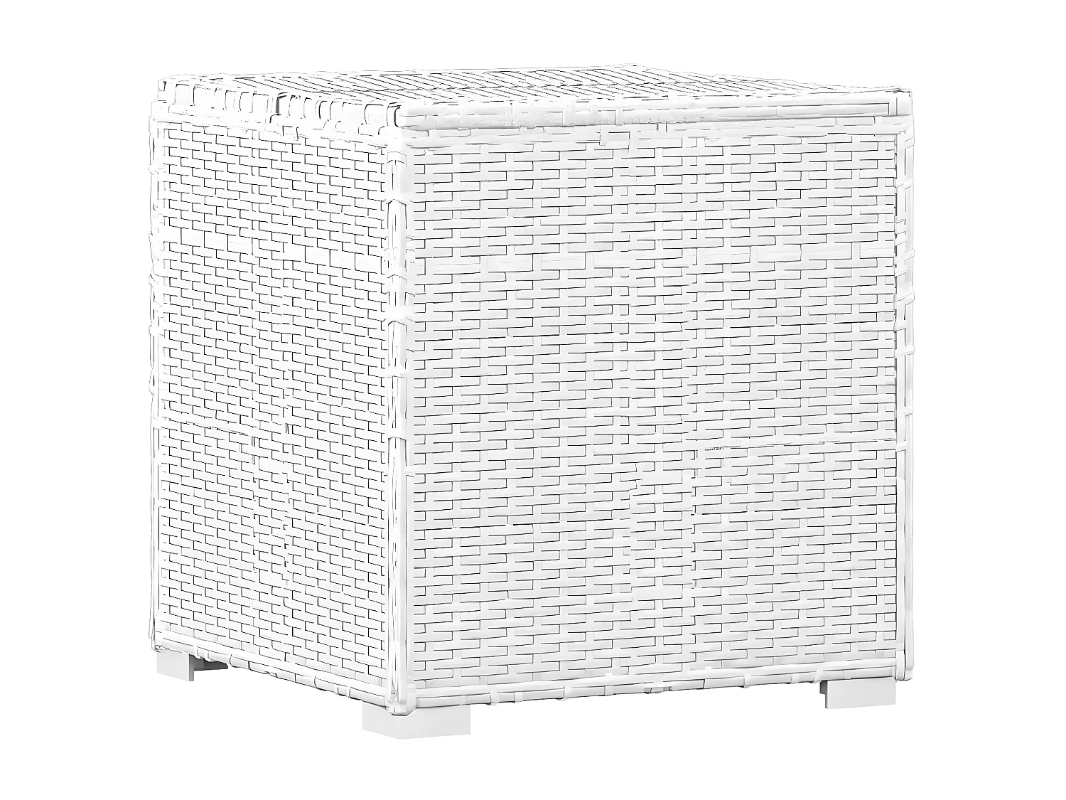 Set chaise longue et table tissu noir et résine blanche Viali