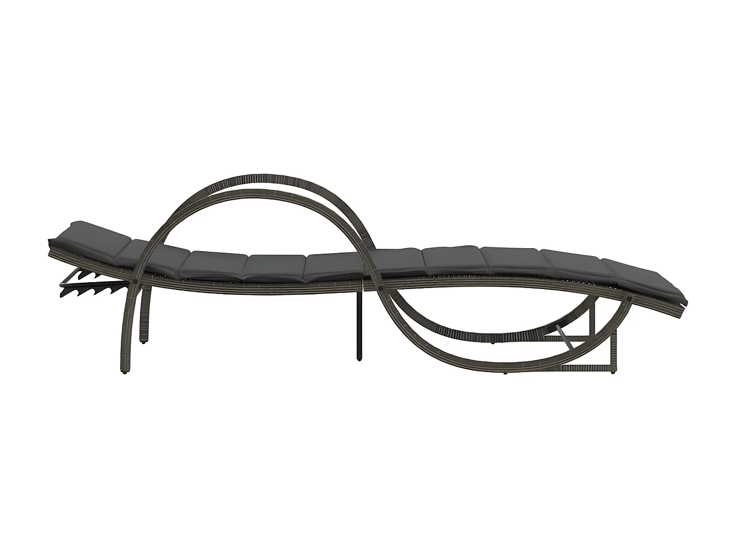 Chaises longues lot de 2 avec table gris résine tressée