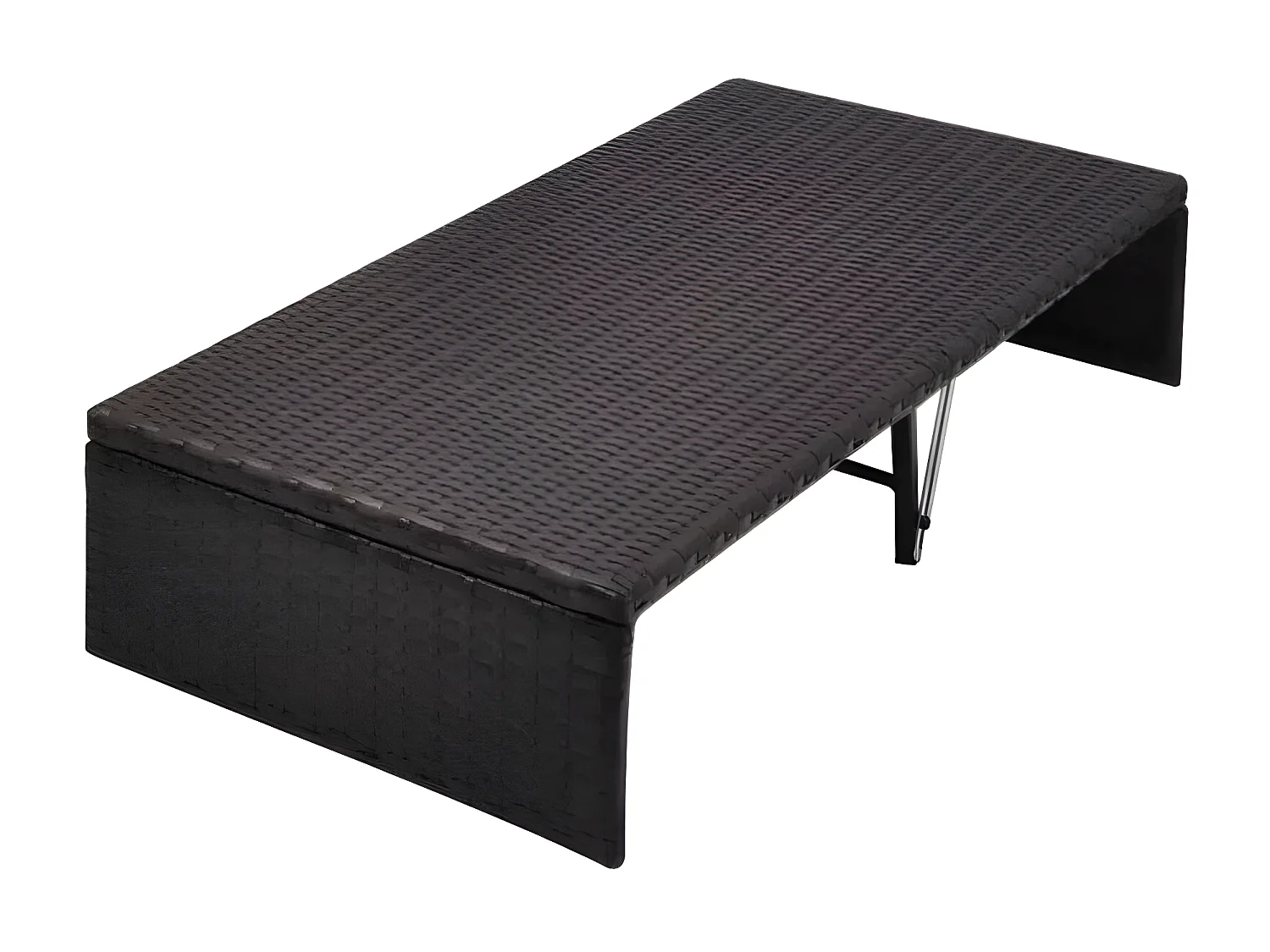 Lit de jardin à baldaquin résine tressée marron Uvo