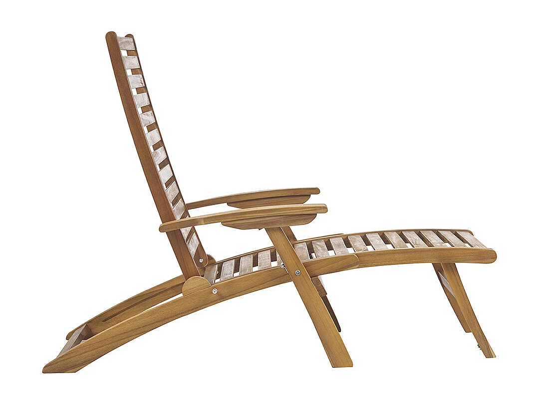 Tumbona reclinable con 3 posiciones de madera maciza RIO