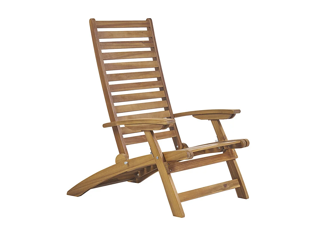 Tumbona reclinable con 3 posiciones de madera maciza RIO