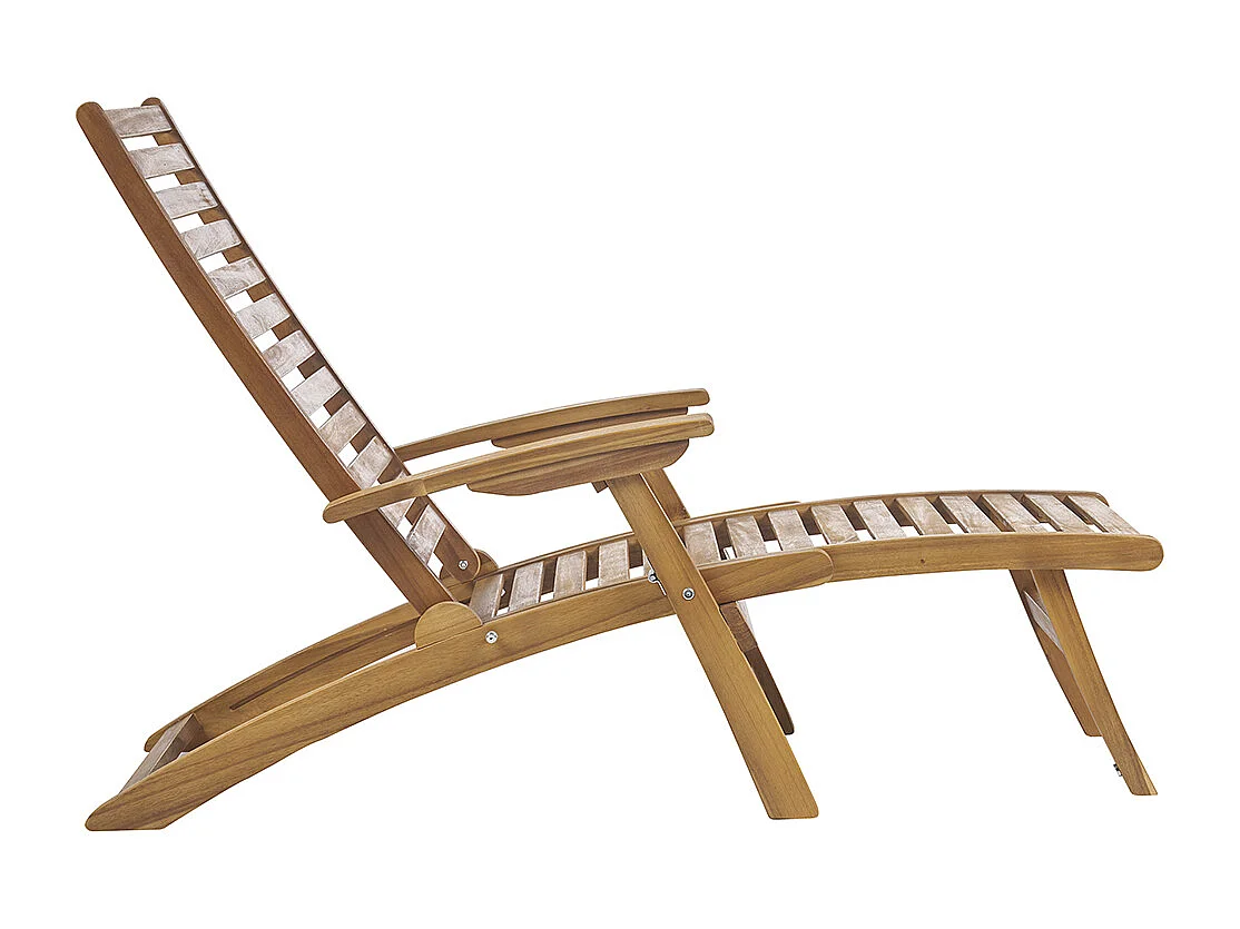 Tumbona reclinable con 3 posiciones de madera maciza RIO